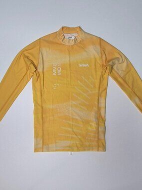 Slam Foil Men Rash Guard Long Sleeve Sunset Yellow Size S Swim Surf Shirt UPF 50